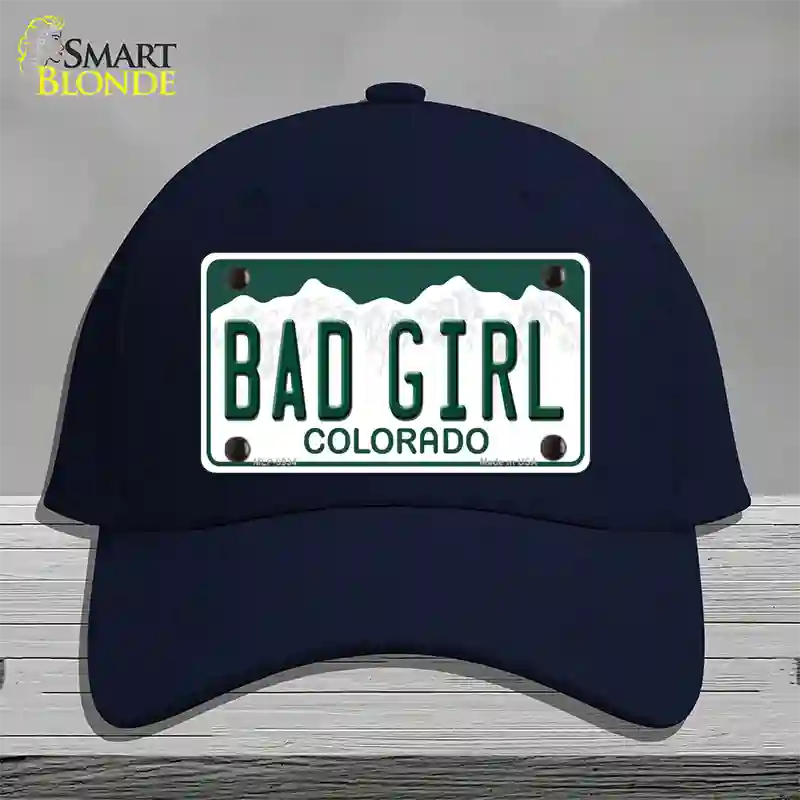 Bad Girl Colorado Novelty License Plate Hat Cotton / Navy