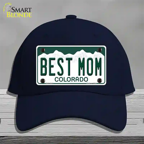 Best Mom Colorado Novelty License Plate Hat Cotton / Navy