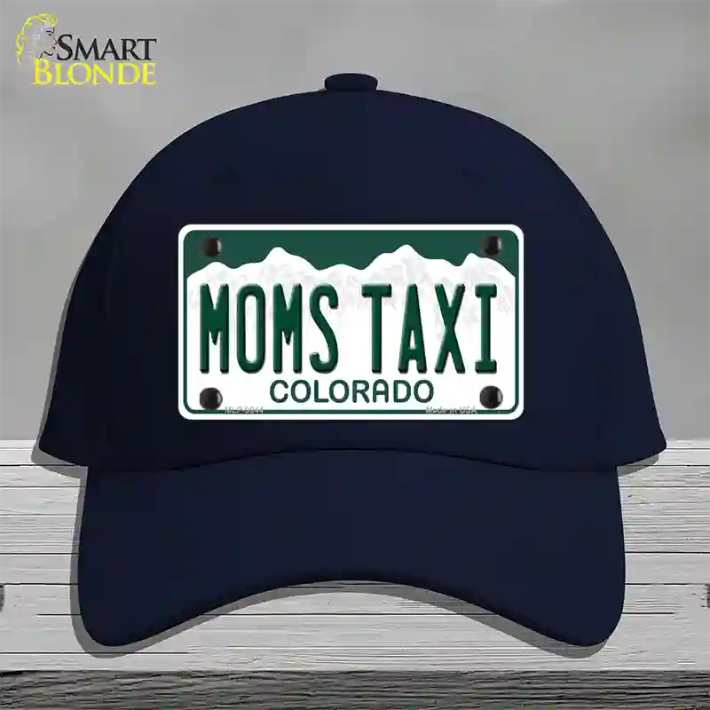 Moms Taxi Colorado Novelty License Plate Hat Cotton / Navy