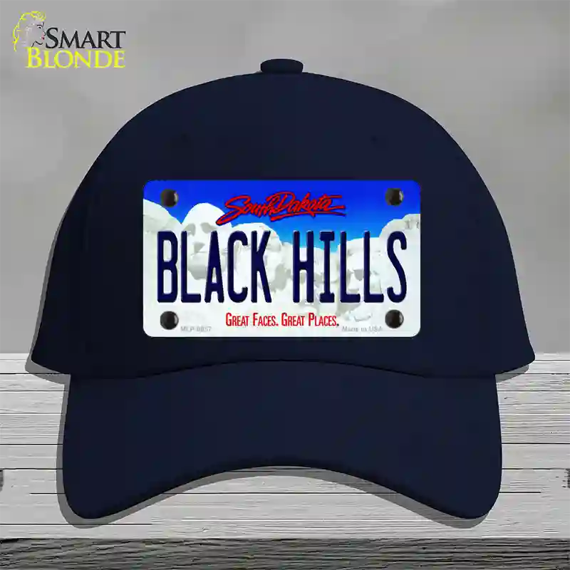 Black Hills South Dakota Novelty License Plate Hat Cotton / Navy