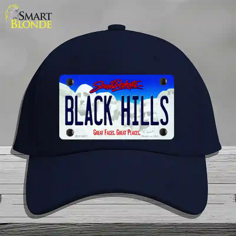 Black Hills South Dakota Novelty License Plate Hat Cotton / Navy