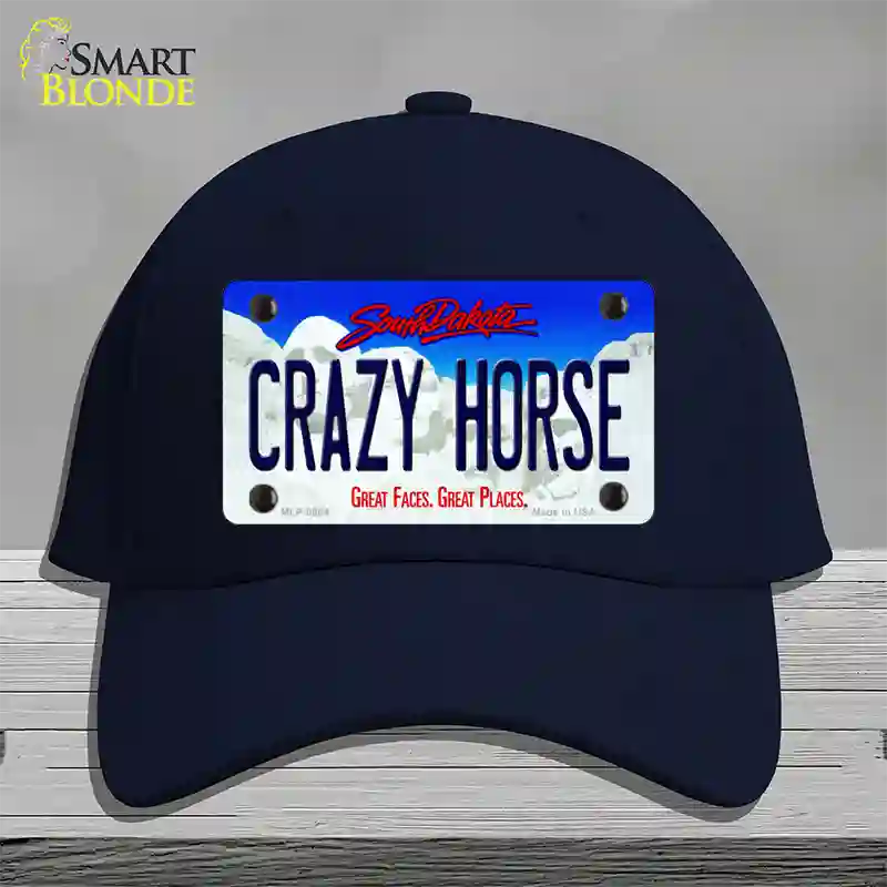 Crazy Horse South Dakota Novelty License Plate Hat Cotton / Navy