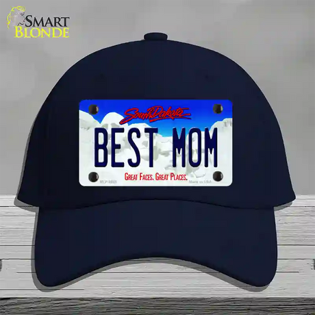 Best Mom South Dakota Novelty License Plate Hat Cotton / Navy