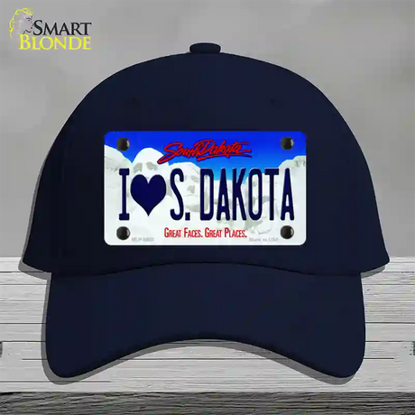 I Love South Dakota Novelty License Plate Hat Cotton / Navy