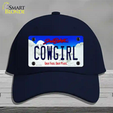 Cowgirl South Dakota Novelty License Plate Hat Cotton / Navy