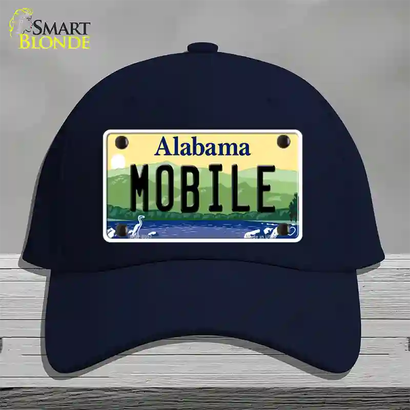 Mobile Alabama Novelty License Plate Hat Cotton / Navy