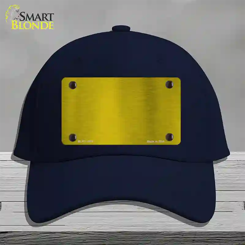 Yellow Metallic Solid Novelty License Plate Hat Cotton / Navy