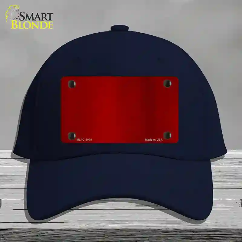 Red Metallic Solid Novelty License Plate Hat Cotton / Navy