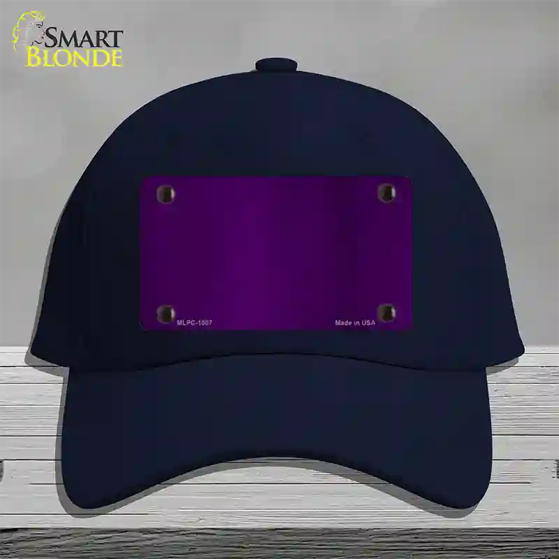 Purple Metallic Solid Novelty License Plate Hat Cotton / Navy