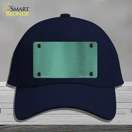 Teal Metallic Solid Novelty License Plate Hat Cotton / Navy