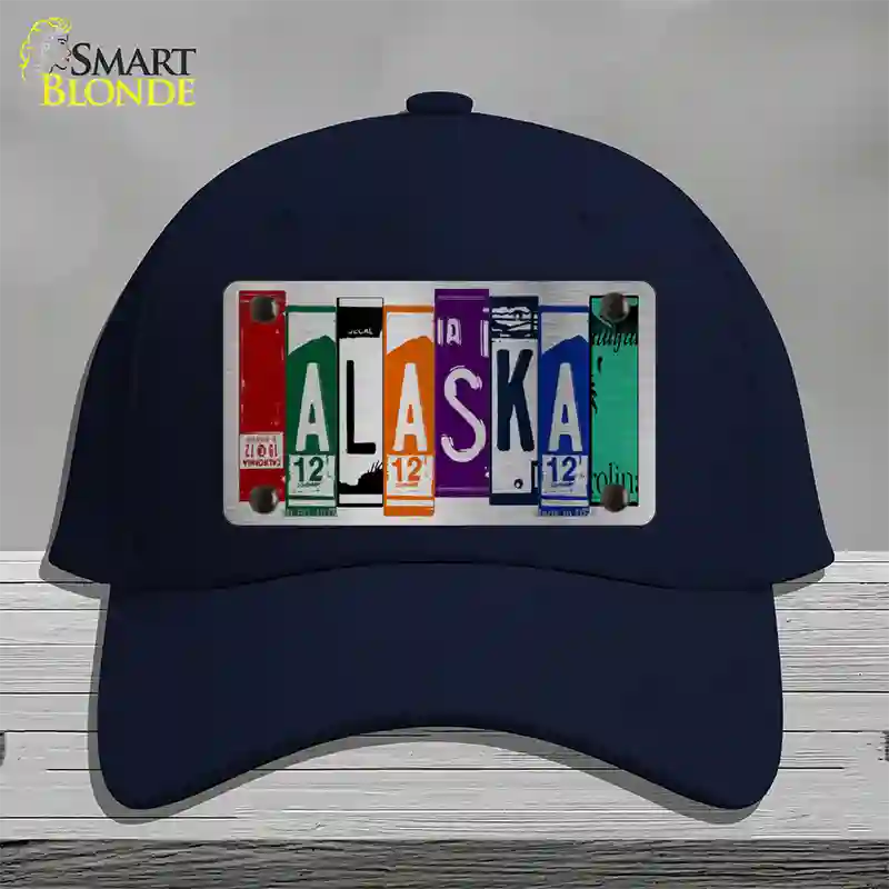 Alaska License Plate Art Novelty License Plate Hat Cotton / Navy