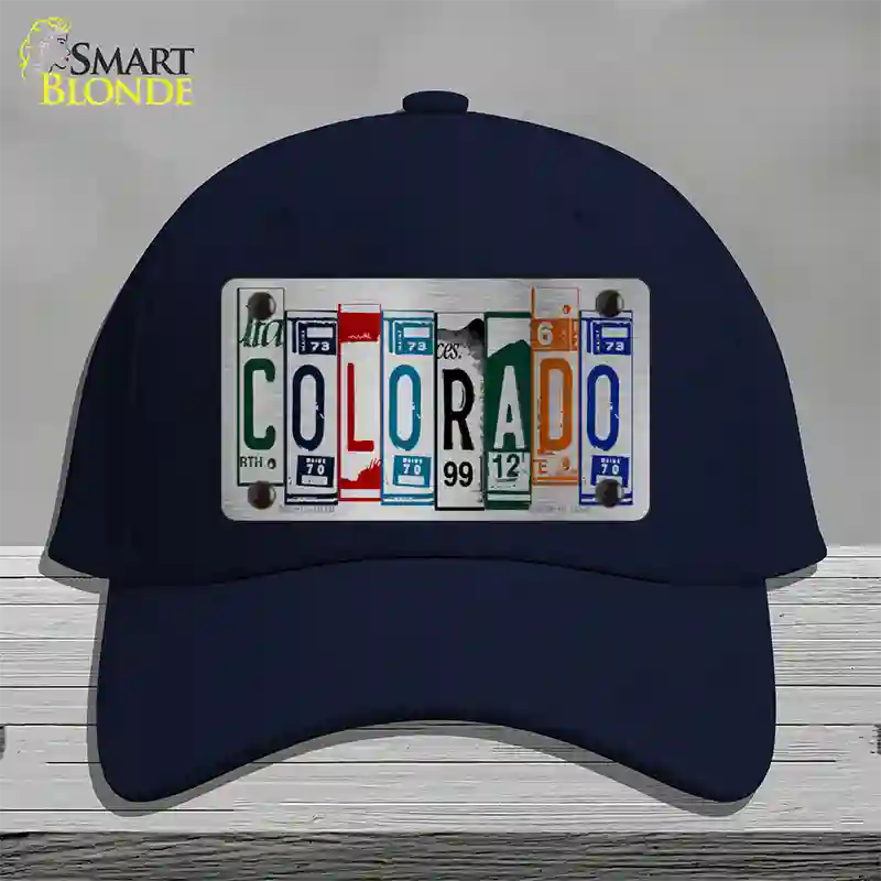 Colorado License Plate Art Novelty License Plate Hat Cotton / Navy