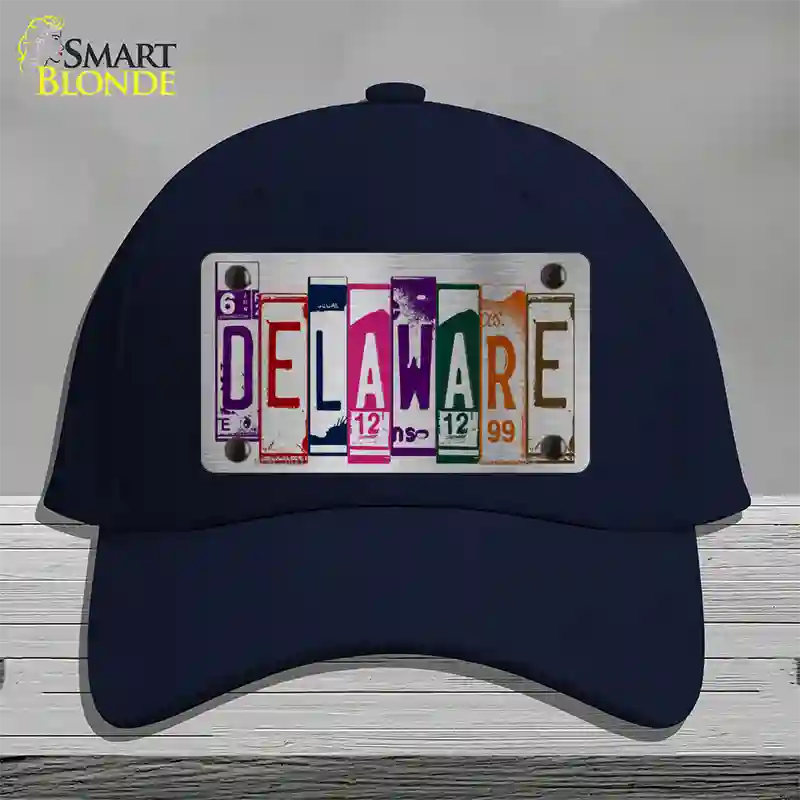 Delaware License Plate Art Novelty License Plate Hat Cotton / Navy