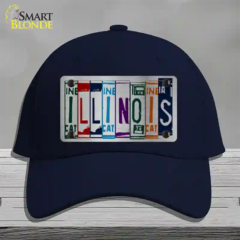 Illinois License Plate Art Novelty License Plate Hat Cotton / Navy