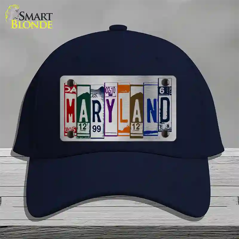 Maryland License Plate Art Novelty License Plate Hat Cotton / Navy