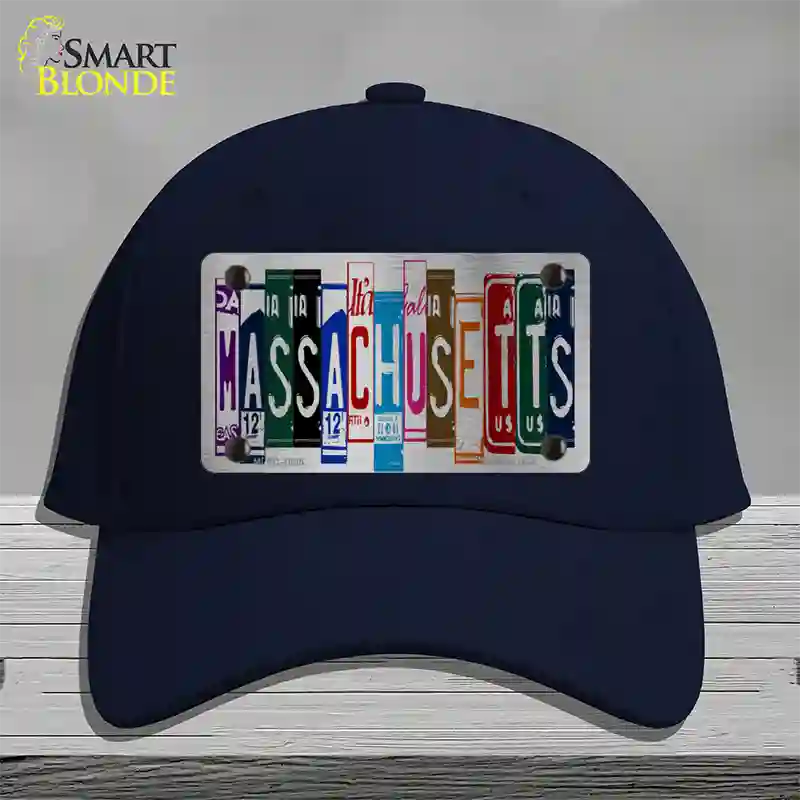 Massachusetts License Plate Art Novelty License Plate Hat Cotton / Navy