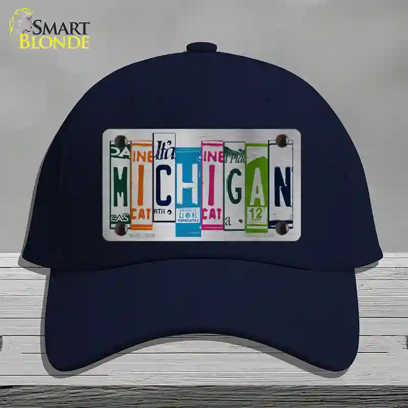 Michigan License Plate Art Novelty License Plate Hat Cotton / Navy