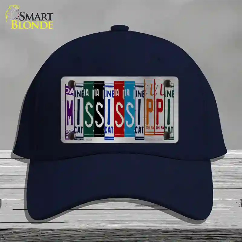 Mississippi License Plate Art Novelty License Plate Hat Cotton / Navy