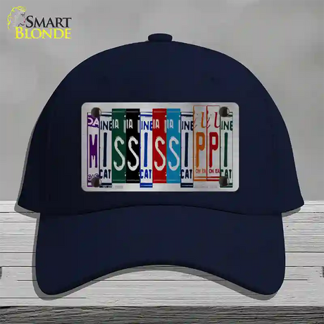 Mississippi License Plate Art Novelty License Plate Hat Cotton / Navy