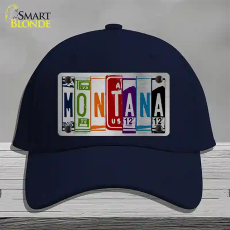 Montana License Plate Art Novelty License Plate Hat Cotton / Navy