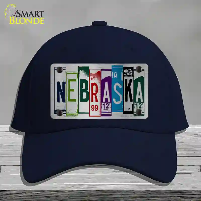 Nebraska License Plate Art Novelty License Plate Hat Cotton / Navy