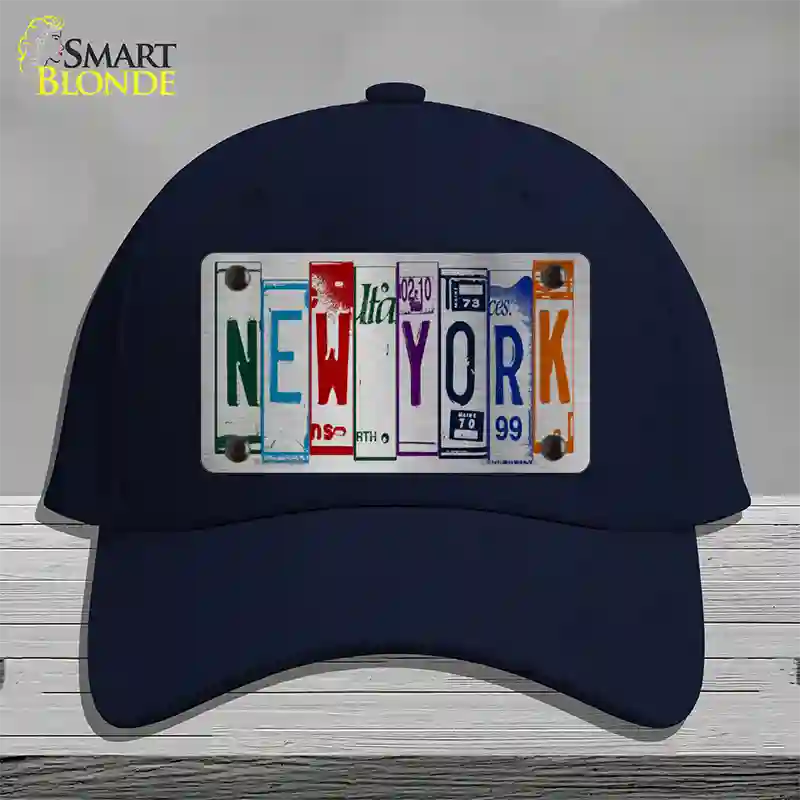 New York License Plate Art Novelty License Plate Hat Cotton / Navy