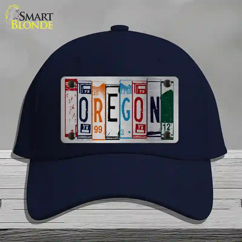 Oregon License Plate Art Novelty License Plate Hat Cotton / Navy