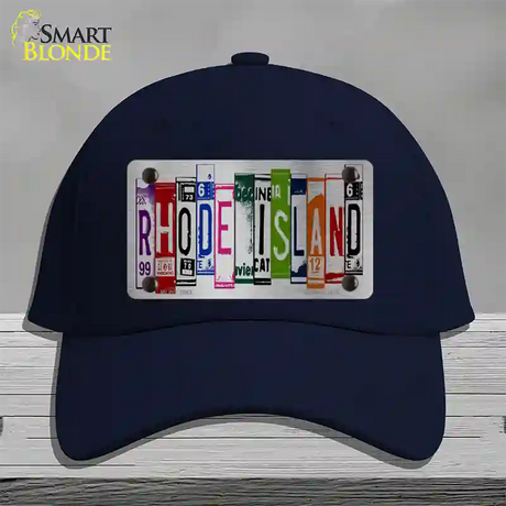 Rhode Island License Plate Art Novelty License Plate Hat Cotton / Navy