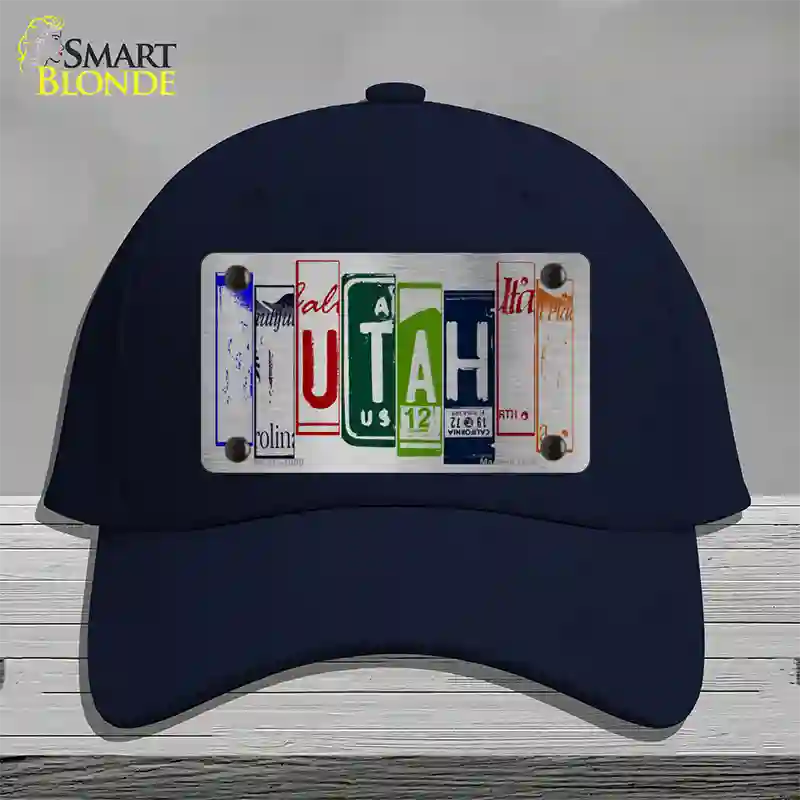 Utah License Plate Art Novelty License Plate Hat Cotton / Navy