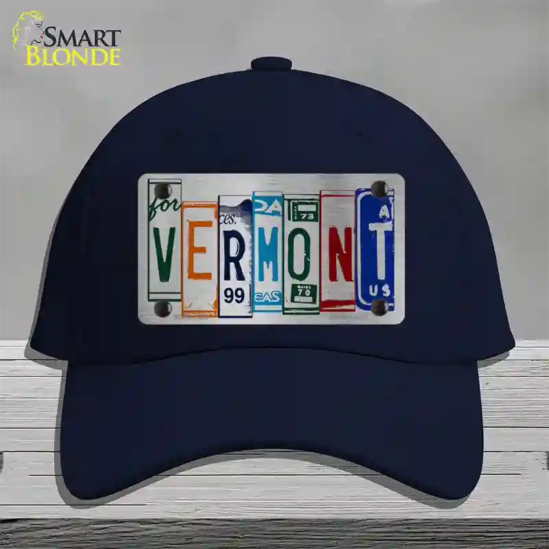 Vermont License Plate Art Novelty License Plate Hat Cotton / Navy