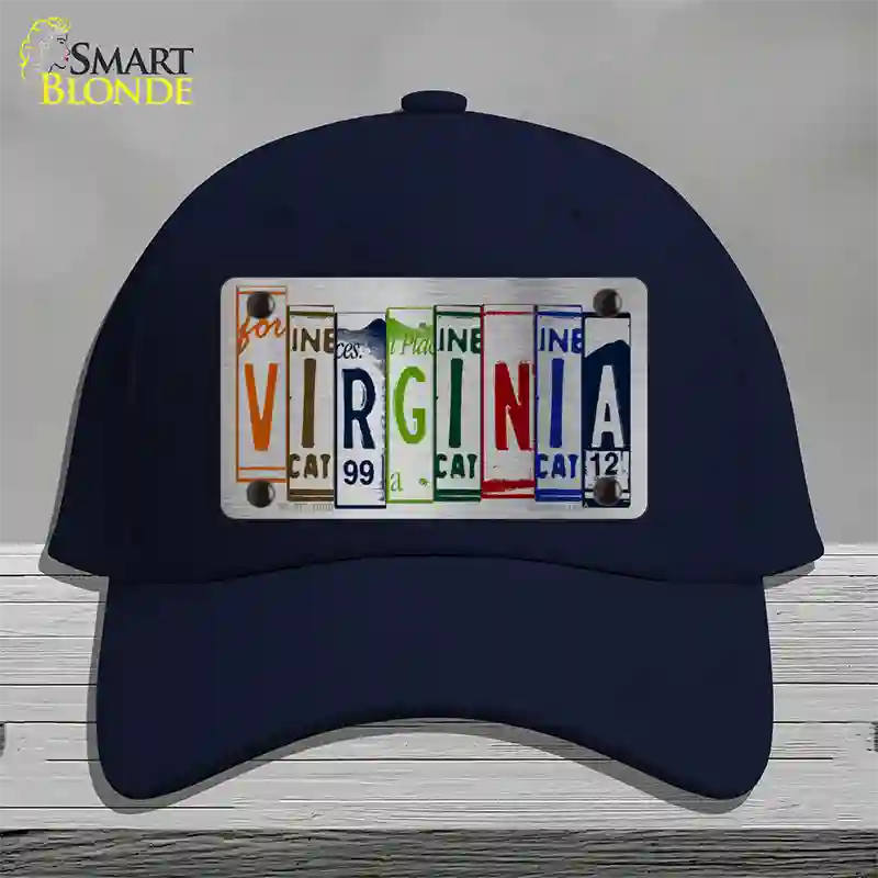 Virginia License Plate Art Novelty License Plate Hat Cotton / Navy