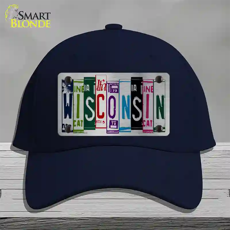 Wisconsin License Plate Art Novelty License Plate Hat Cotton / Navy