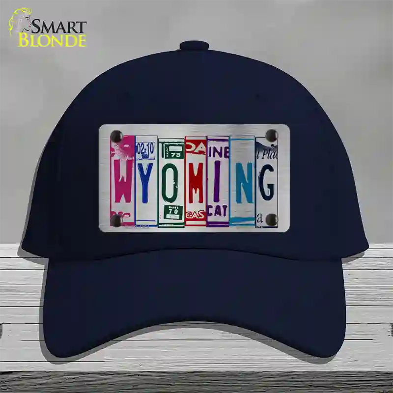 Wyoming License Plate Art Novelty License Plate Hat Cotton / Navy