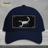 Scorpion Black Brushed Chrome Novelty License Plate Hat Cotton / Navy