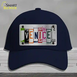 Venice License Plate Art Brushed Chrome Novelty License Plate Hat Tag Cotton / Navy