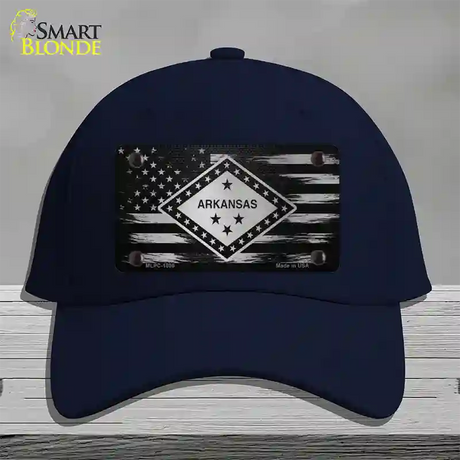 Arkansas Carbon Fiber Novelty License Plate Hat Cotton / Navy