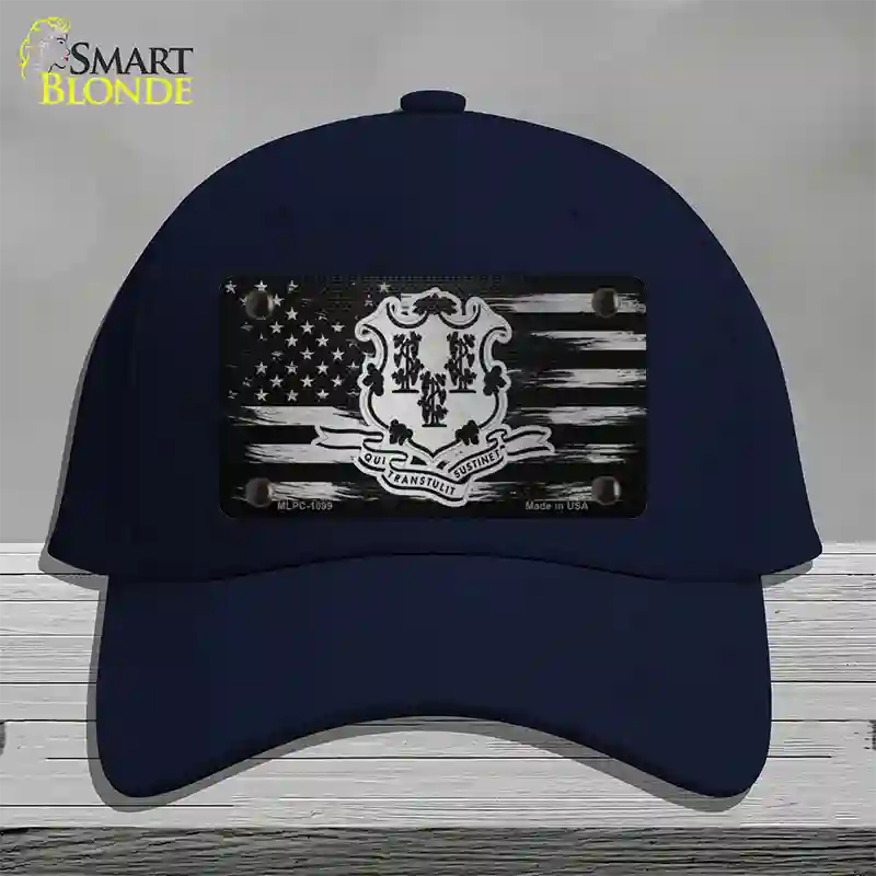 Connecticut Carbon Fiber Novelty License Plate Hat Cotton / Navy