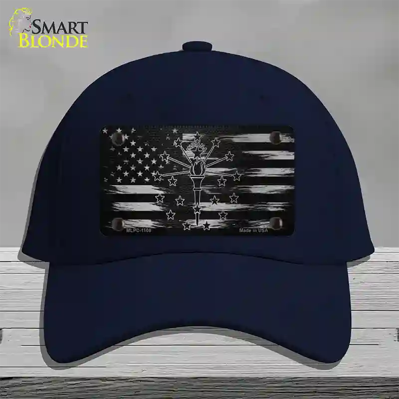 Indiana Carbon Fiber Novelty License Plate Hat Cotton / Navy