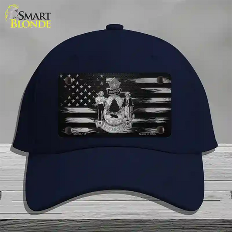 Maine Carbon Fiber Novelty License Plate Hat Cotton / Navy