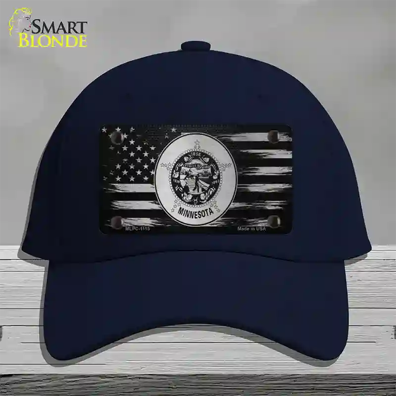 Minnesota Carbon Fiber Novelty License Plate Hat Cotton / Navy