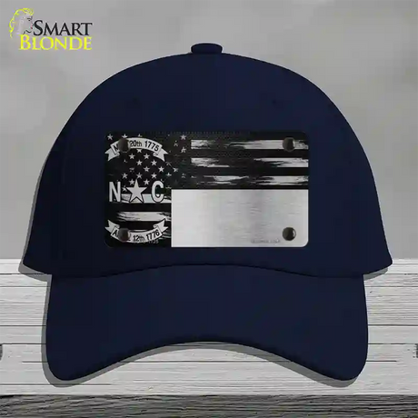 North Carolina Carbon Fiber Novelty License Plate Hat Cotton / Navy