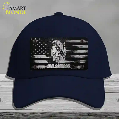 Oklahoma Carbon Fiber Novelty License Plate Hat Cotton / Navy