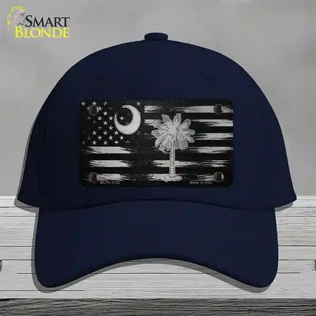 South Carolina Carbon Fiber Novelty License Plate Hat Cotton / Navy