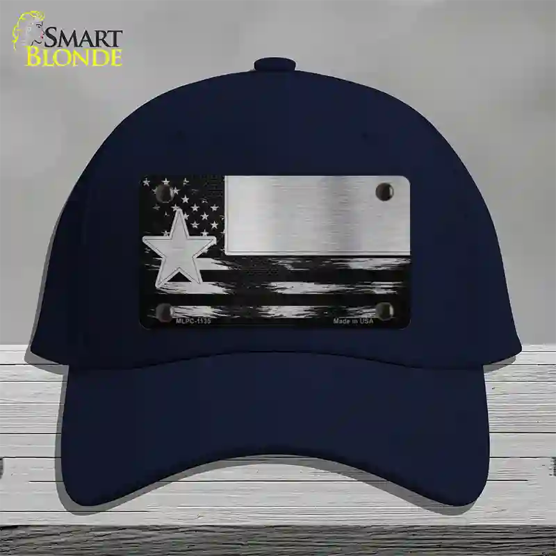 Texas Carbon Fiber Novelty License Plate Hat Cotton / Navy