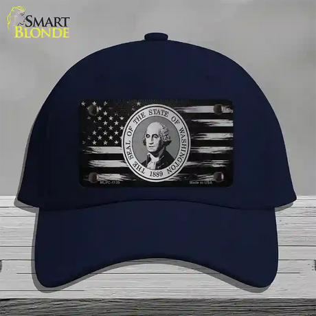 Washington Carbon Fiber Novelty License Plate Hat Cotton / Navy