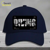 Diving Brushed Chrome Novelty License Plate Hat Cotton / Navy