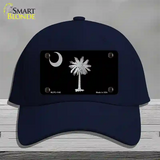 Palmetto Flag Brushed Chrome Novelty License Plate Hat Cotton / Navy