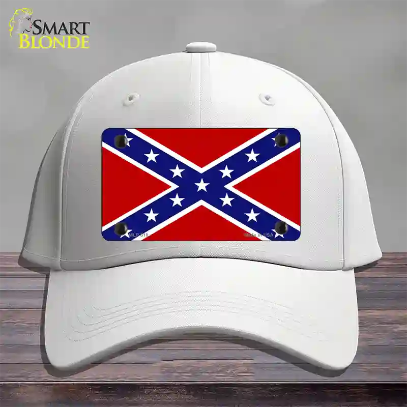 Confederate Flag Novelty License Plate Hat Cotton / White