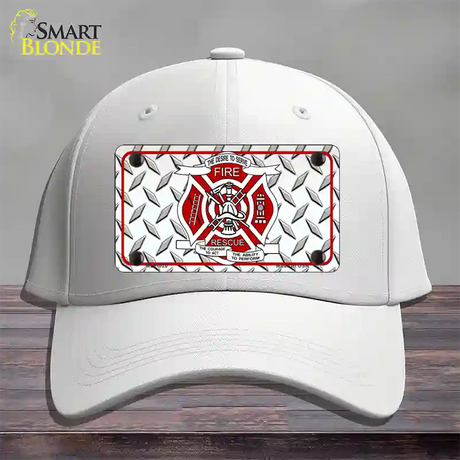 Fire Fighter Rescue Novelty License Plate Hat Cotton / White