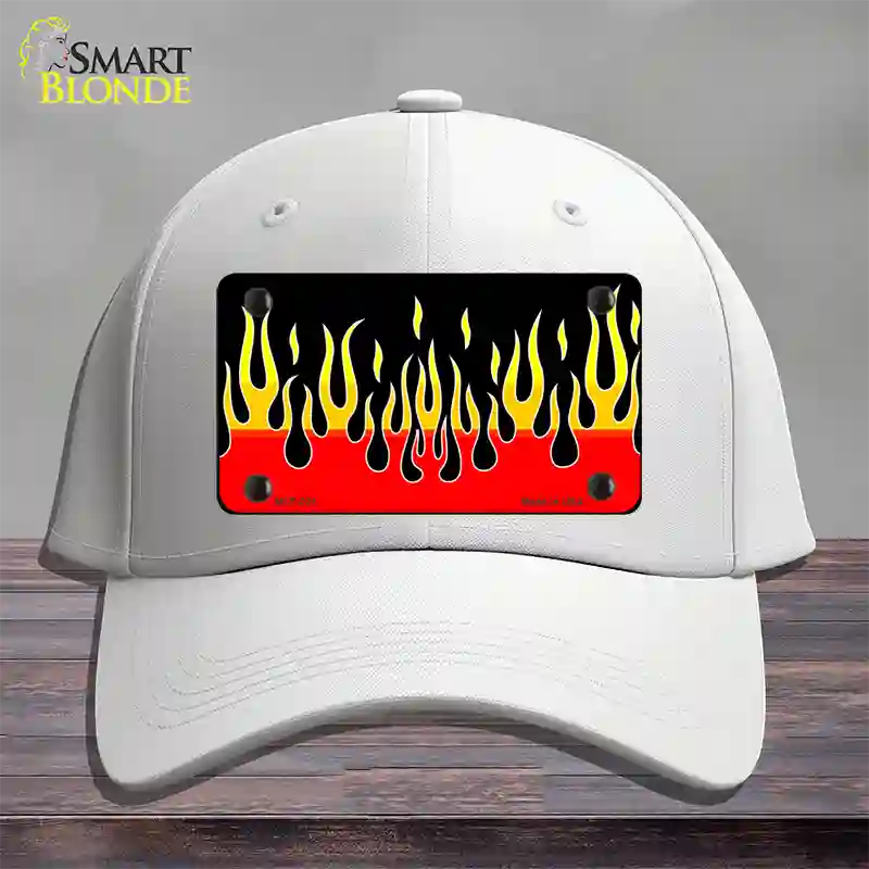 Flames Novelty License Plate Hat Cotton / White